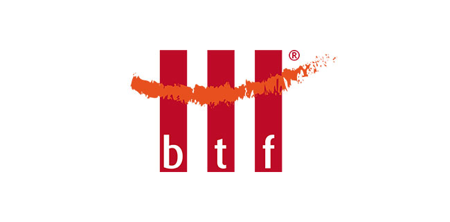Logo von btf auf weißem Hintergrund