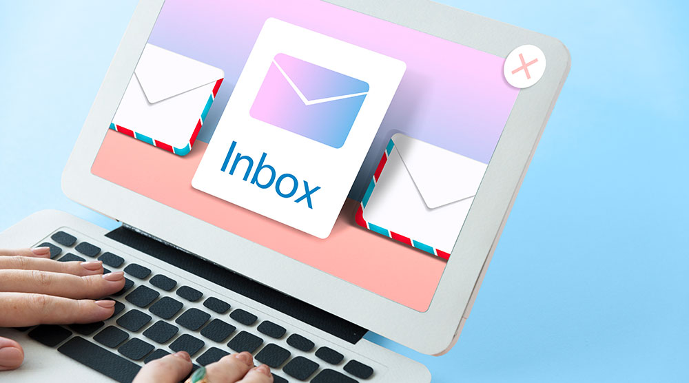"Inbox"-Symbol auf PC-Bildschirm